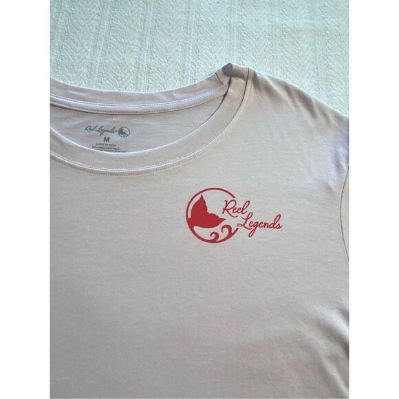REEL LEGENDS Women’s XLARGE Logo Long Sleeve LIGHT PINK T-Shirt - Picture 2 of 8
